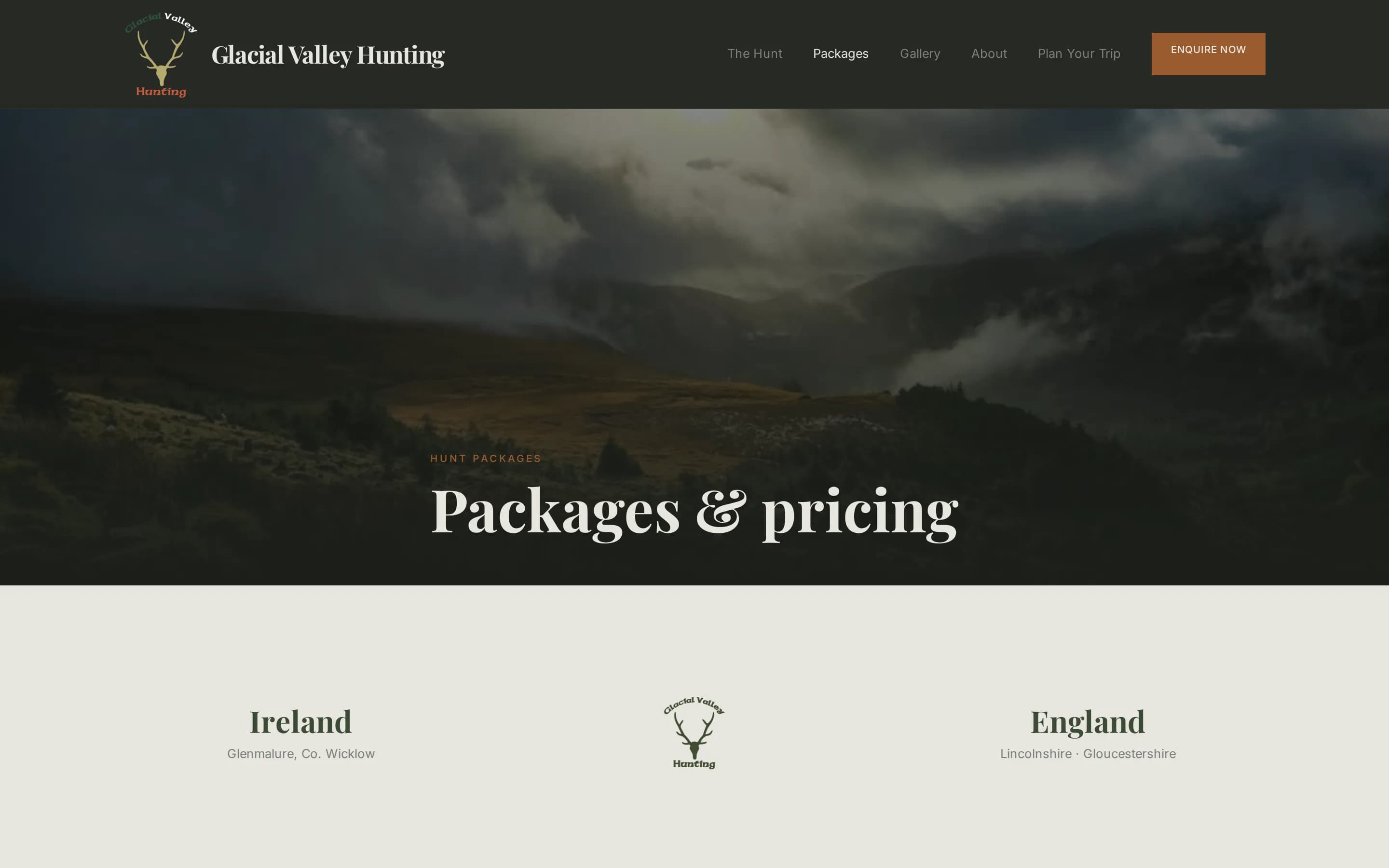 Glacial Valley Hunting's guided hunt packages and pricing